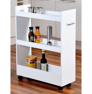 Meuble de rangement pour cuisine à roulettes - renforts en bois