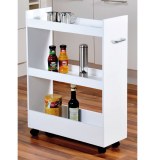 Meuble de rangement pour cuisine à roulettes - renforts en bois