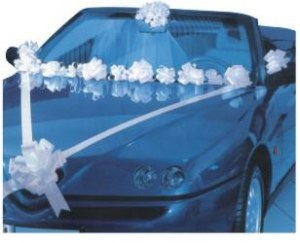 Kit de décoration voiture des mariés Blanc