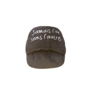 Chausson géant duo ultra doux - taupe