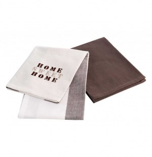 2 torchons brodés esprit d'antan - 50 x 70 cm - coton