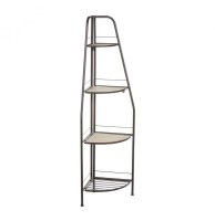 Etagère d'angle - h 137 cm - métal et mdf