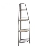 Etagère d'angle - h 137 cm - métal et mdf