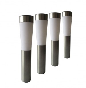 Balise solaire - lot de 4 - 55 cm - inox