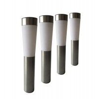 Balise solaire - lot de 4 - 55 cm - inox