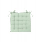 Galette de chaise matelassée - 38 x 38 cm - coton et polyester - vert