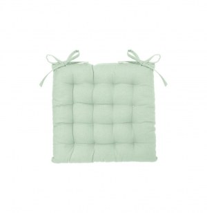 Galette de chaise matelassée - 38 x 38 cm - coton et polyester - vert