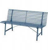 Banc de jardin - tampa - 150 x 64 x 80 cm - acier - bleu foncé