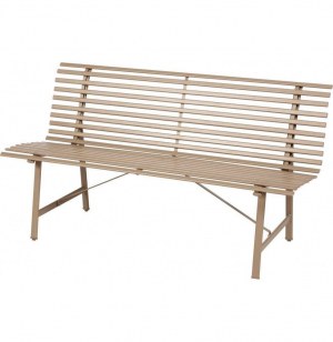 Banc de jardin - tampa - 150 x 64 x 80 cm - acier - taupe