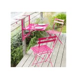 Tablette de balcon - baltra - 60 x 53 x 56 cm - acier - framboise