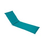 Coussin de transat - 190 x 60 cm - polyester et mousse pu - bleu
