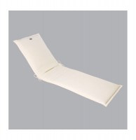 Coussin de transat - 190 x 60 cm - polyester et mousse pu - blanc