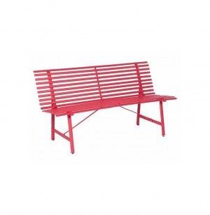 Banc de jardin - tampa - 150 x 64 x 80 cm - acier - groseille