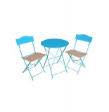 Salon de terrasse - helena - acier et bois - lagon