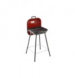 Barbecue au charbon transportable - 42 x 42 x 69.50 cm - rouge