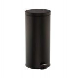 Poubelle ronde - 30l - acier inoxydable - noir