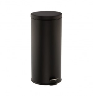 Poubelle ronde - 30l - acier inoxydable - noir