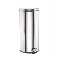 Poubelle ronde - 30l - acier inoxydable - silver