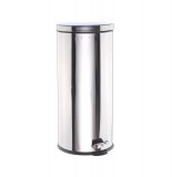 Poubelle ronde - 30l - acier inoxydable - silver