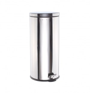 Poubelle ronde - 30l - acier inoxydable - silver