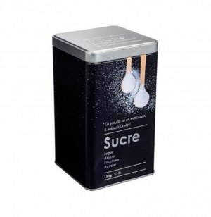 Boite alimentaire - relief ii - sucre en poudre - 10.8 x 10.8 x 18.4