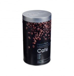 Boite alimentaire - relief ii - café - 19 x 11 cm - fer et étain -