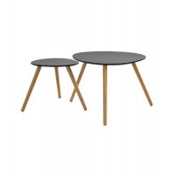 2 tables à café mileo - mdf et eucalyptus