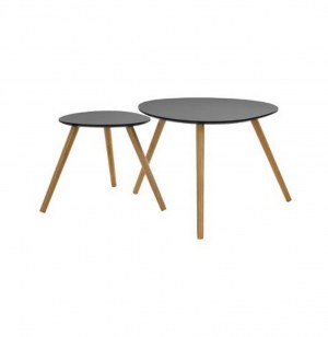 2 tables à café mileo - mdf et eucalyptus
