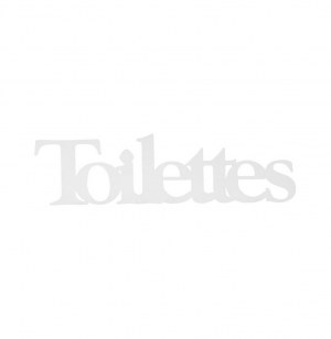 Stickers en miroir plaque de toilettes - 32 x 8 cm - acrylique