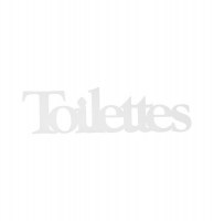 Stickers en miroir plaque de toilettes - 32 x 8 cm - acrylique