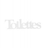 Stickers en miroir plaque de toilettes - 32 x 8 cm - acrylique