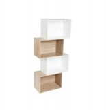 Bibliothèque 4 niveaux - teriel - 79.5 x 34 x 164 cm - mdf - blanc e