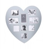 Cadre photo pêle-mêle en coeur 9 photos - 32 x 0.9 x 31 cm - mdf et