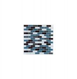 Sticker carrelage rectangle mosaïque - lot de 2 - 25 x 25 cm - bleu