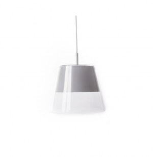 Lampe suspension - métal et verre - blanc