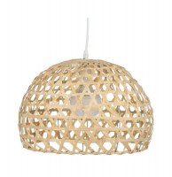 Lampe suspension en bambou - yazu - 25 x 38 cm - bambou, acier et pvc
