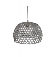 Lampe suspension en bambou - yazu - 25 x 38 cm - bambou, acier et pvc