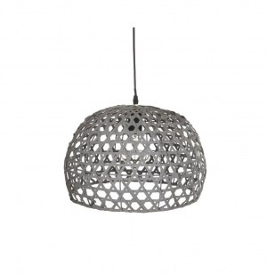 Lampe suspension en bambou - yazu - 25 x 38 cm - bambou, acier et pvc