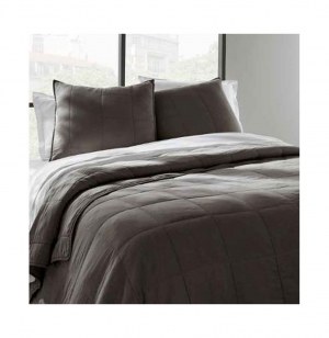 Dessus de lit - district 9 - 240 x 260 cm - polyester - gris foncé