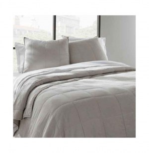 Dessus de lit - district 9 - 240 x 260 cm - polyester - gris clair