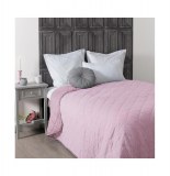 Dessus de lit matelassé - 230 x 260 cm - polyester et coton - rose