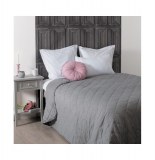 Dessus de lit matelassé - 230 x 260 cm - polyester et coton - gris cl