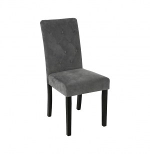Chaise velours - cleva - 47 x 61 x 99 cm - gris
