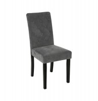 Chaise velours - cleva - 47 x 61 x 99 cm - gris