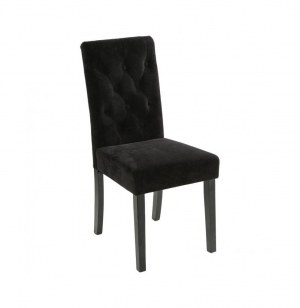 Chaise velours - cleva - 47 x 61 x 99 cm - noir