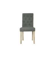 Chaise canevas - cleva - 47 x 61 x 99 cm - gris