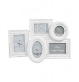 Cadre photo pêle-mêle pour 5 photos - charme - 56 x 2.5 x 32 cm - bl