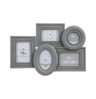 Cadre photo pêle-mêle pour 5 photos - charme - 56 x 2.5 x 32 cm - gr