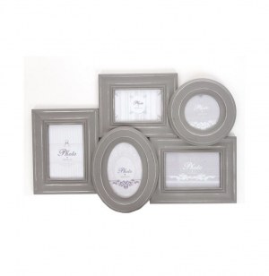 Cadre photo pêle-mêle pour 5 photos - charme - 56 x 2.5 x 32 cm - t