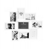 Cadre photo pêle-mêle pour 9 photos - 58.5 x 2.5 x 50.5 cm - blanc